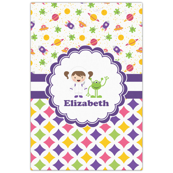 Girl's Space & Geometric Print 20x30 - Canvas Print - Front View