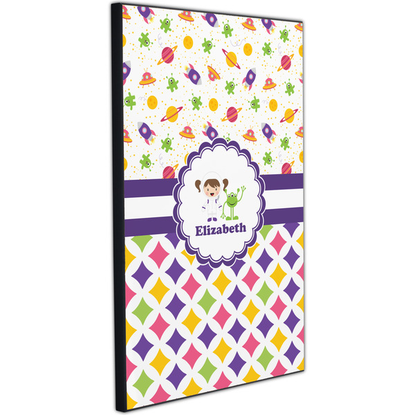 Girl's Space & Geometric Print 20x30 Wood Print - Angle View