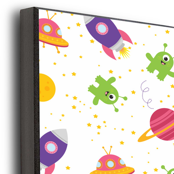 Girl's Space & Geometric Print 20x30 Wood Print - Closeup