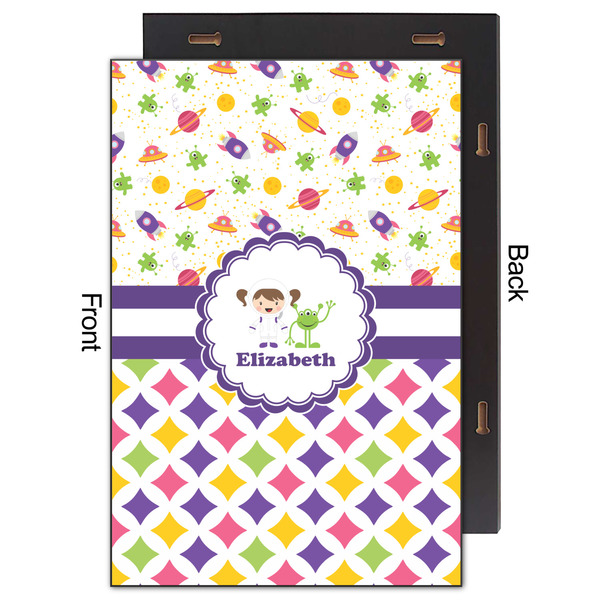 Girl's Space & Geometric Print 20x30 Wood Print - Front & Back View