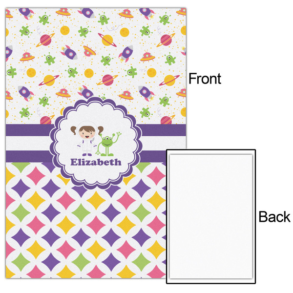 Girl's Space & Geometric Print 24x36 - Matte Poster - Front & Back