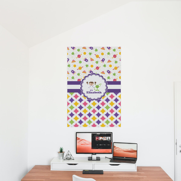 Girl's Space & Geometric Print 24x36 - Matte Poster - On the Wall