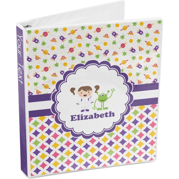 Girl's Space & Geometric Print 3-Ring Binder 3/4 - Main
