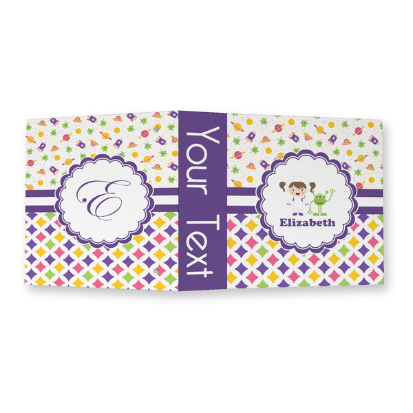 Girl's Space & Geometric Print 3 Ring Binders - Full Wrap - 2" - OPEN OUTSIDE