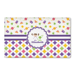 Girl's Space & Geometric Print 3' x 5' Patio Rug (Personalized)