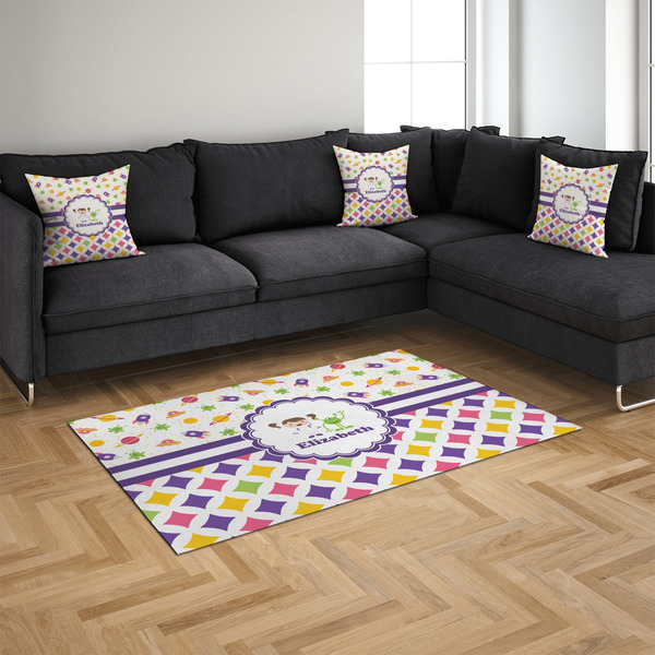 Girl's Space & Geometric Print 4'x6' Indoor Area Rugs - IN CONTEXT