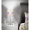 Girl's Space & Geometric Print 7 inch drum lamp shade - in room