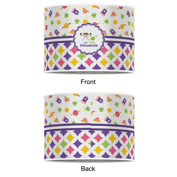 Girl's Space & Geometric Print 8" Drum Lampshade - APPROVAL (Poly Film)