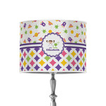 Girl's Space & Geometric Print 8" Drum Lamp Shade - Poly-film (Personalized)