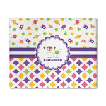 Girl's Space & Geometric Print 8' x 10' Patio Rug (Personalized)