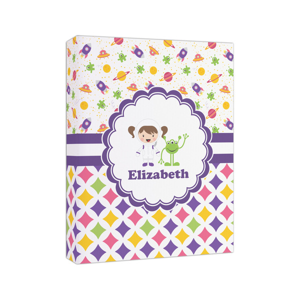 Girl's Space & Geometric Print 8x10 - Canvas Print - Angled View