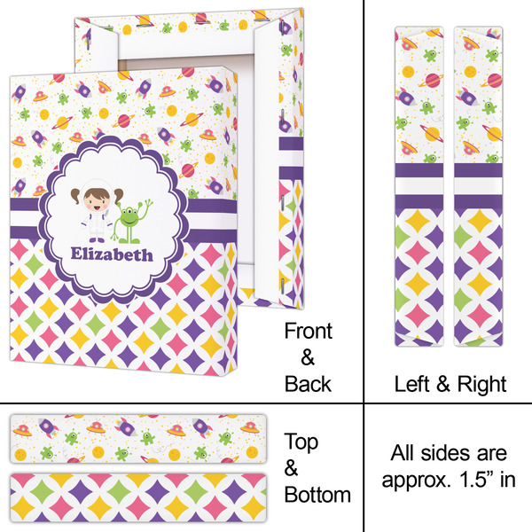 Girl's Space & Geometric Print 8x10 - Canvas Print - Approval