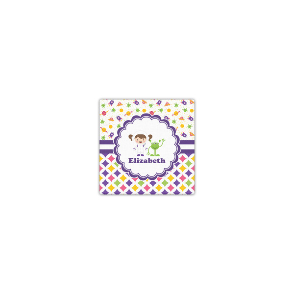 Girl's Space & Geometric Print 8x8 - Canvas Print - Front View