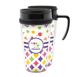 Girl's Space & Geometric Print Acrylic Travel Mug (Personalized)
