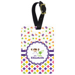 Girl's Space & Geometric Print Metal Luggage Tag w/ Name or Text