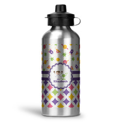 Girl's Space & Geometric Print Water Bottles - 20 oz - Aluminum (Personalized)