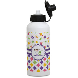 Girl's Space & Geometric Print Water Bottles - Aluminum - 20 oz - White (Personalized)