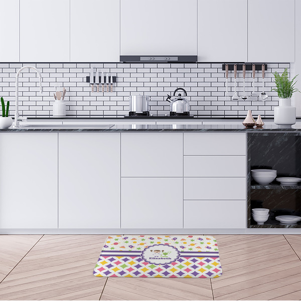 Girl's Space & Geometric Print Anti-Fatigue Kitchen Mats - LIFESTYLE
