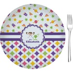 Girl's Space & Geometric Print 8" Glass Appetizer / Dessert Plates - Single or Set (Personalized)