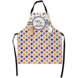 Girl's Space & Geometric Print Apron With Pockets w/ Name or Text