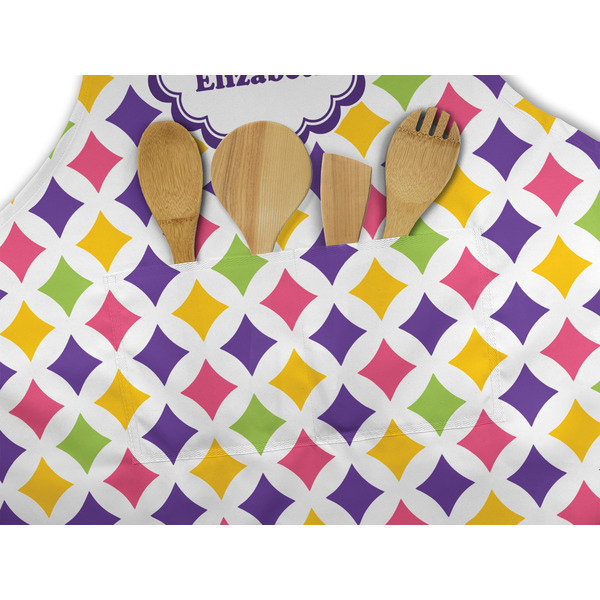 Girl's Space & Geometric Print Apron - Pocket Detail with Props