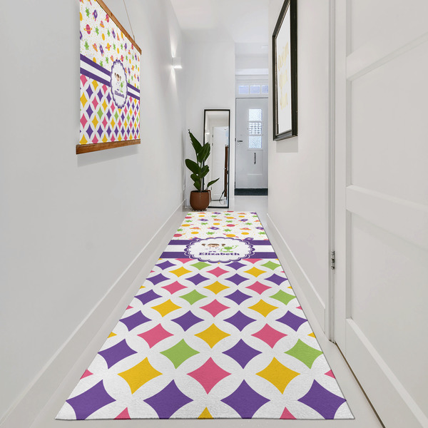 Girl's Space & Geometric Print Area Rug Sizes - In Context (vertical)