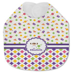 Girl's Space & Geometric Print Jersey Knit Baby Bib w/ Name or Text