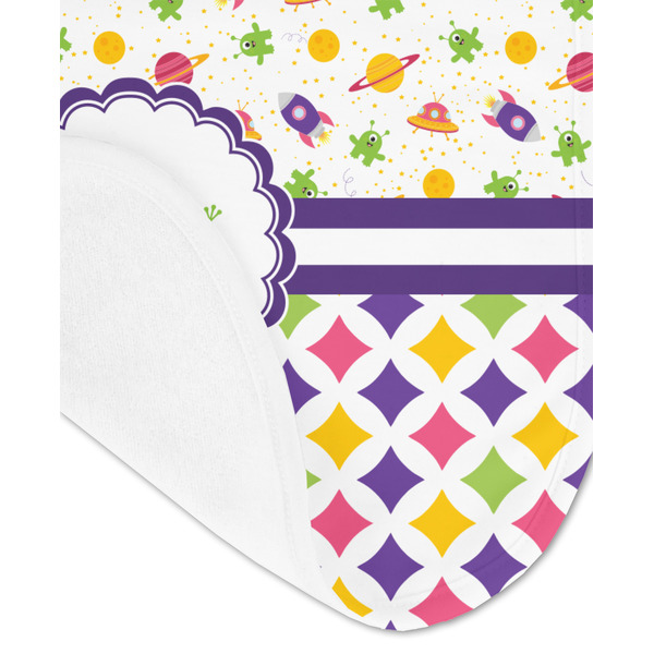 Girl's Space & Geometric Print Baby Bib - AFT detail