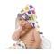 Girl's Space & Geometric Print Baby Hooded Towel on Child