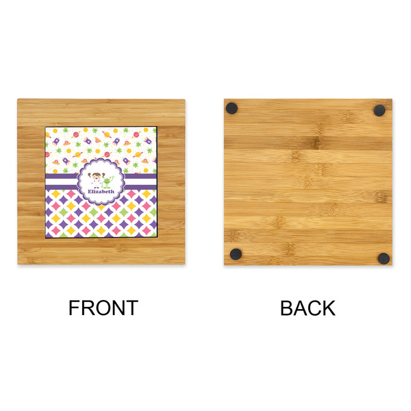 Girl's Space & Geometric Print Bamboo Trivet with 6" Tile - APPROVAL