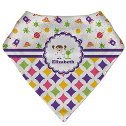 Girl's Space & Geometric Print Bandana Bib (Personalized)