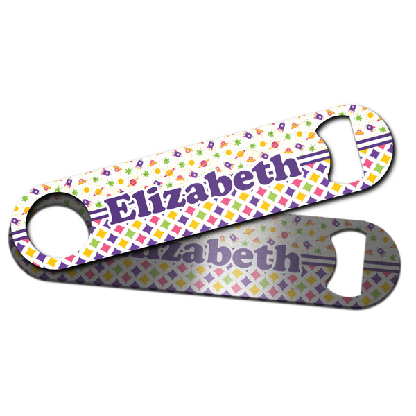 Girl's Space & Geometric Print Bar Bottle Opener - Main