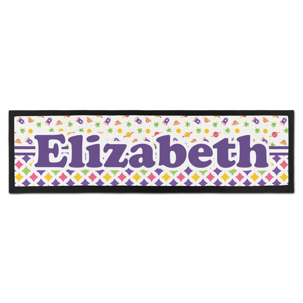 Custom Girl's Space & Geometric Print Bar Mat - Large (Personalized)