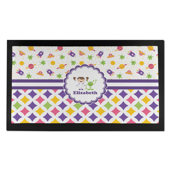 Custom Girl's Space & Geometric Print Bar Mat - Small (Personalized)