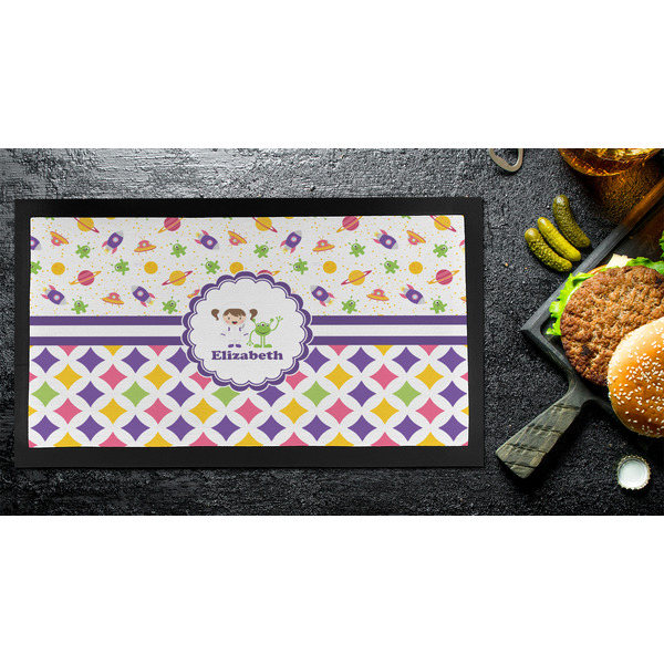 Girl's Space & Geometric Print Bar Mat - Small - LIFESTYLE
