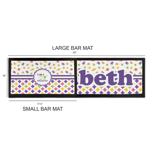Girl's Space & Geometric Print Bar Mats - Sizing Chart