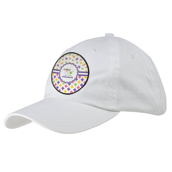 Custom Girl's Space & Geometric Print Baseball Cap - White (Personalized)