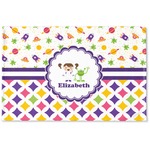 Girl's Space & Geometric Print Woven Mat (Personalized)