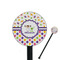 Girl's Space & Geometric Print 5.5" Round Plastic Stir Sticks - Black - Single Sided (Personalized)