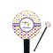 Girl's Space & Geometric Print 7" Round Plastic Stir Sticks - Black - Double Sided (Personalized)