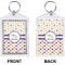 Girl's Space & Geometric Print Bling Keychain (Front + Back)