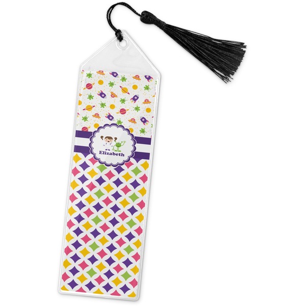 Custom Girl's Space & Geometric Print Book Mark w/Tassel (Personalized)