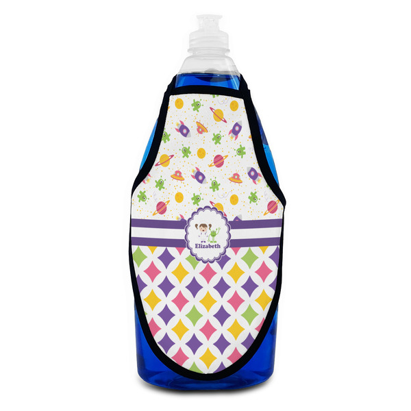 Girl's Space & Geometric Print Bottle Apron - Soap - FRONT