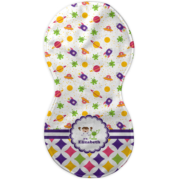 Girl's Space & Geometric Print Burp Peanut Shaped Flat