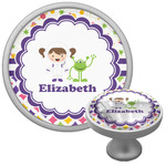 Girl's Space & Geometric Print Cabinet Knob (Silver) (Personalized)