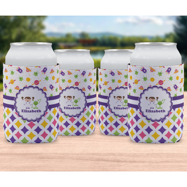 Girl's Space & Geometric Print Can Sleeve - LIFESTYLE