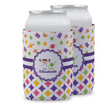 Girl's Space & Geometric Print Can Cooler (12 oz) w/ Name or Text