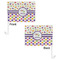 Girl's Space & Geometric Print Car Flag - 11" x 8" - Front & Back View