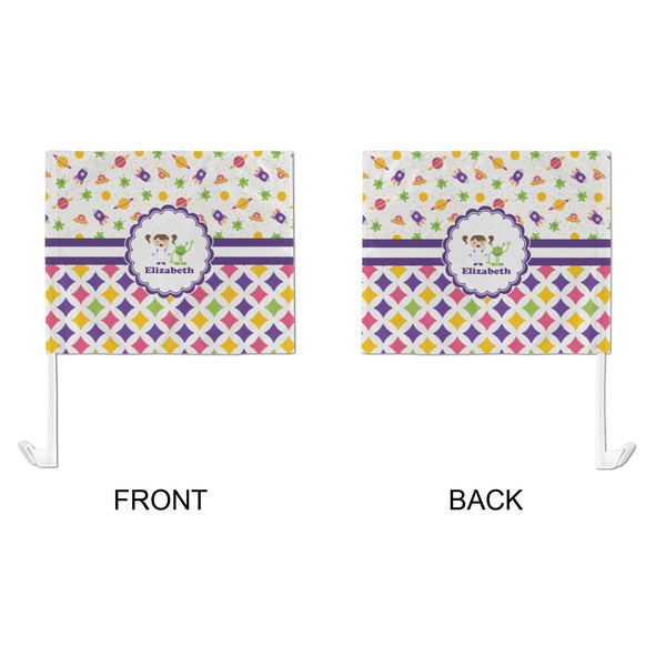 Girl's Space & Geometric Print Car Flag - Large - APPROVAL