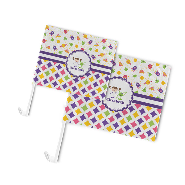 Girl's Space & Geometric Print Car Flags - PARENT MAIN (both sizes)